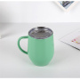 12 oz Wine Tumbler Stainless Steel 304 Double Wall Insulated Vacuum Coffee Cups Stainless Travel Wine Tumbler Lid With Handle