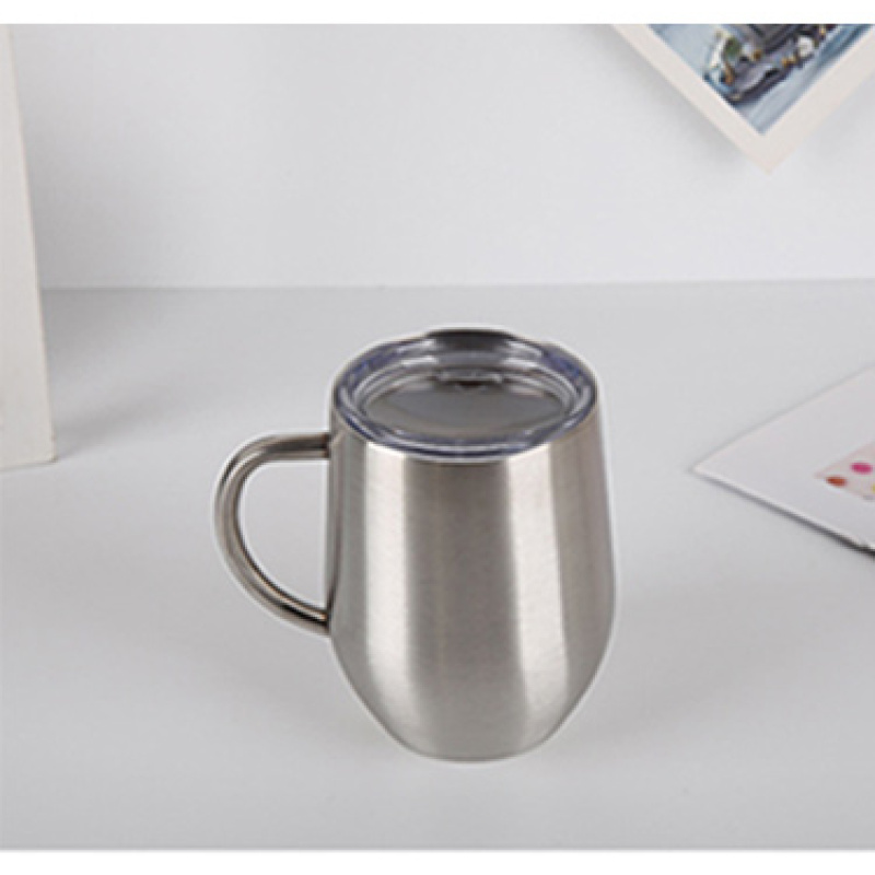 12 oz Wine Tumbler Stainless Steel 304 Double Wall Insulated Vacuum Coffee Cups Stainless Travel Wine Tumbler Lid With Handle
