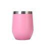 12oz Egg Shape Tumbler Cups 304 Stainless Steel Double Structure Stemless Wine Coffee Mug Lid Powder Coated Travel Tumblers