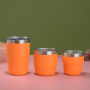 Cute Double Wall Insulated Stainless Steel Mini Tumbler Stackable Coffee Milk Mug Cup with Magnetic Lids for Hot & Cold Storage