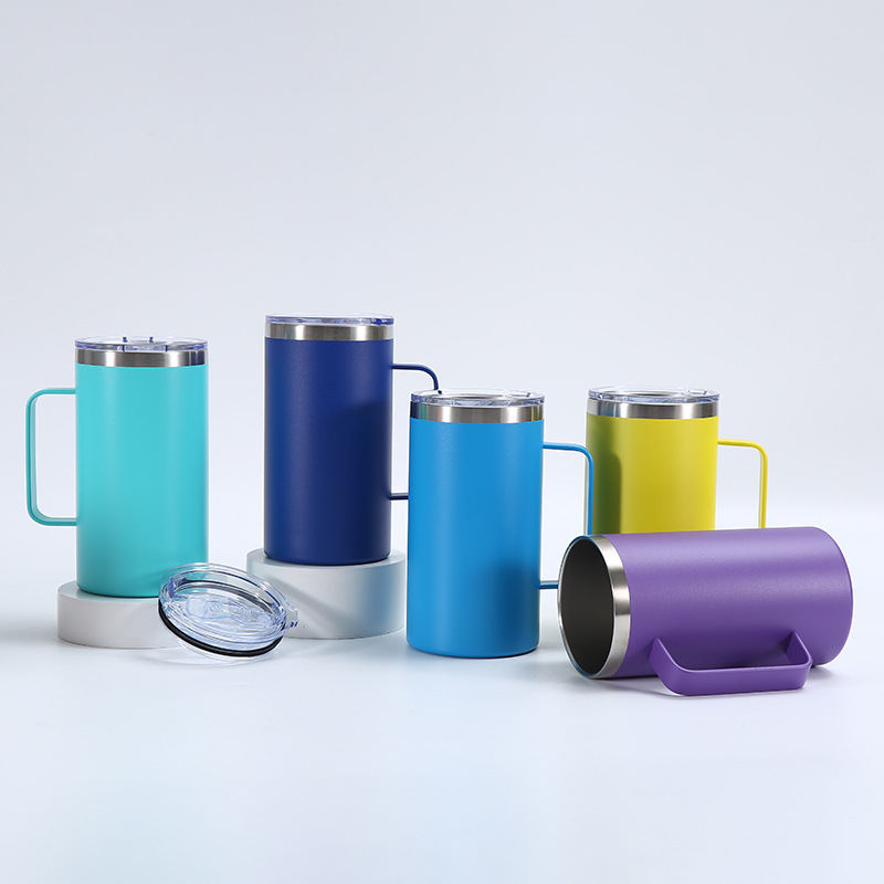 Wholesale Price Modern Design 24oz Double Wall Stainless Steel Tumbler Camping Beer Thermal Vacuum Coffee Mug with Handle