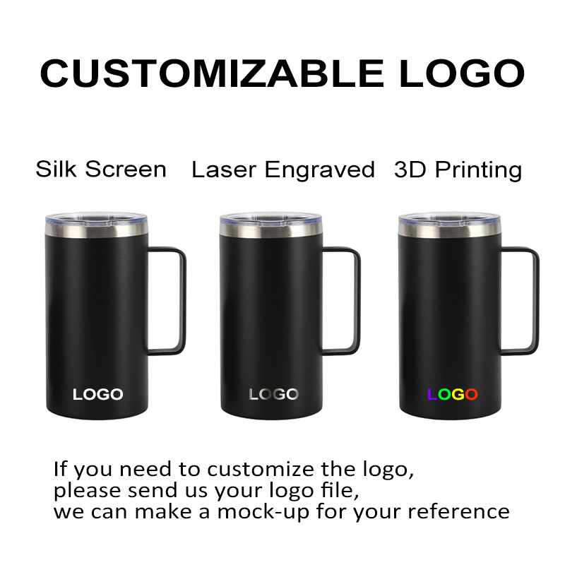 Wholesale Price Modern Design 24oz Double Wall Stainless Steel Tumbler Camping Beer Thermal Vacuum Coffee Mug with Handle