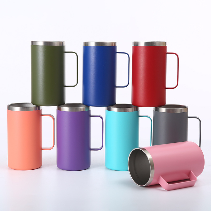 Wholesale Price Modern Design 24oz Double Wall Stainless Steel Tumbler Camping Beer Thermal Vacuum Coffee Mug with Handle