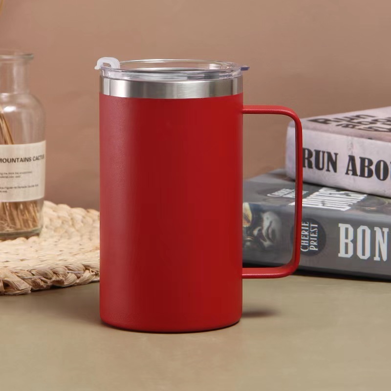 Wholesale Price Modern Design 24oz Double Wall Stainless Steel Tumbler Camping Beer Thermal Vacuum Coffee Mug with Handle