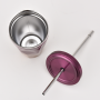 16oz Double Wall Insulated Stainless Steel Tumbler Cup with Straw Drink Bottle  Wholesale Bulk Outdoor Travel Camping Coffee Mug
