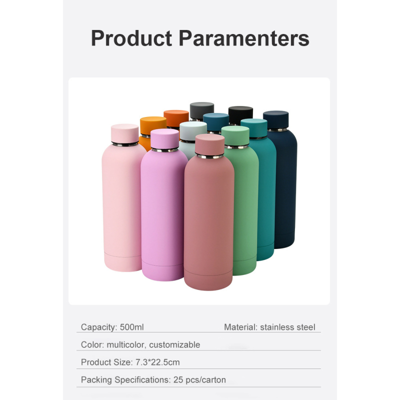 Wholesale Rubber Paint Stainless Steel Sports Vasos Custom Logo Drink Water Bottle Soft Touch Small Mouth Thermal Thermos Flask