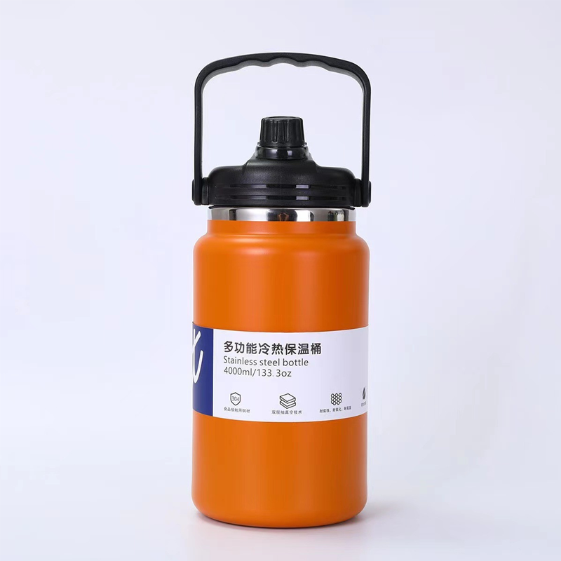 Custom 133oz 64oz 32oz 4000ml 2800ml Stainless Steel Straw Double-drinking Insulated Cup Outdoor Portable Sports Water Bottle