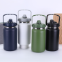 Custom 133oz 64oz 32oz 4000ml 2800ml Stainless Steel Straw Double-drinking Insulated Cup Outdoor Portable Sports Water Bottle