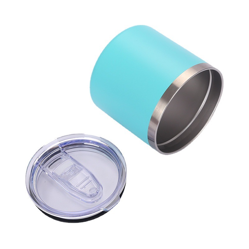 12oz Double Wall Stainless Steel Insulated Tumbler Travel Coffee Mug with Handle and Sliding Lid for Water Beer Tea Cup