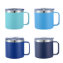 12oz Double Wall Stainless Steel Insulated Tumbler Travel Coffee Mug with Handle and Sliding Lid for Water Beer Tea Cup