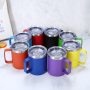 12oz Stainless Steel Insulated Tumbler Cup Novelty Design Double Wall Vacuum Travel Coffee Mug Handle Sliding Lid Back School