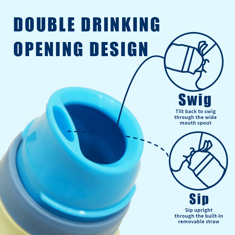 Customizable 550ml 750ml BPA-Free Stainless Steel Vacuum Water Bottle Free Straw Sip Rope for Sports-Hot & Cold Back to School