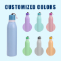 Customizable 550ml 750ml BPA-Free Stainless Steel Vacuum Water Bottle Free Straw Sip Rope for Sports-Hot & Cold Back to School