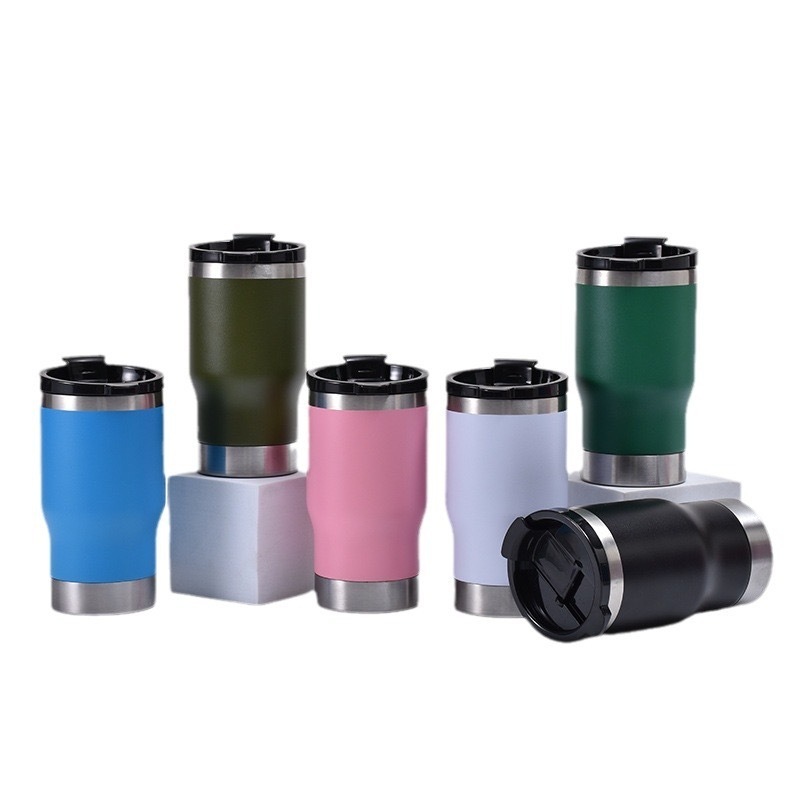 Wholesale 14oz 4-in-1 Stainless Steel Tumbler Wine Cooler Cup Insulated with Lids for Regular Cans Beer Mixed Drinks Coffee