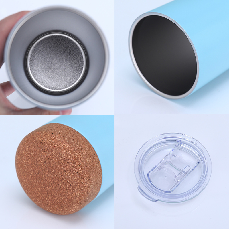 16oz Double Wall Stainless Steel Tumbler with New Design Wooden Base Vacuum Insulated Travel for Mugs Lids Insulated Tumbler Cup