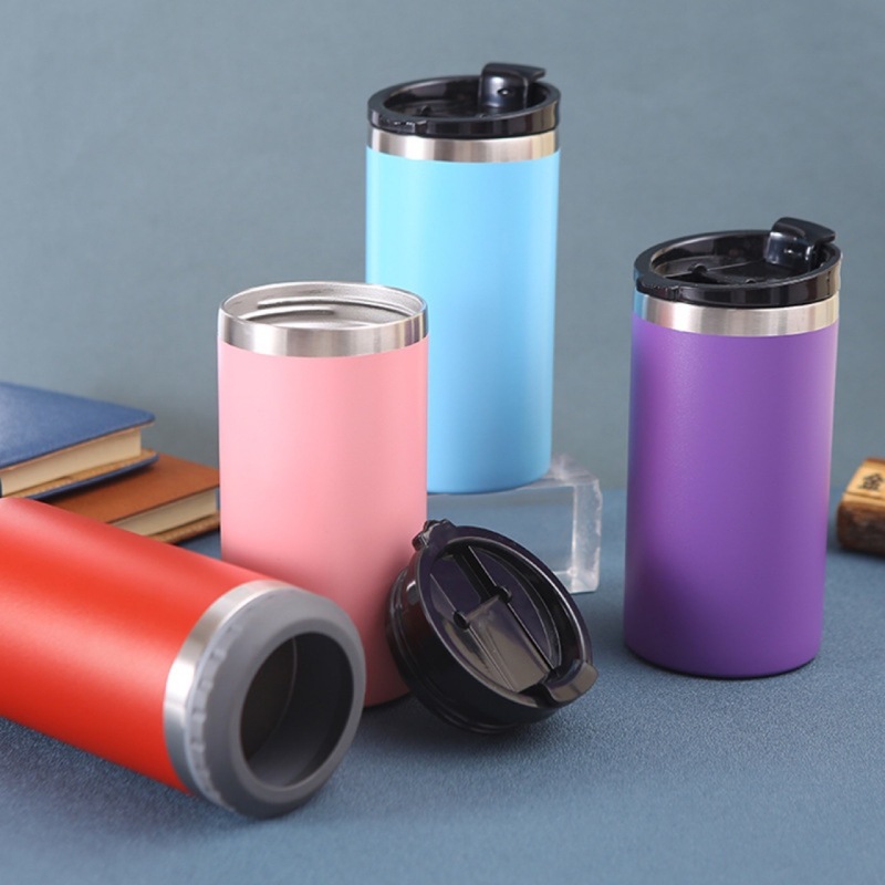 16oz Powder Coated 3-in-1 Tumbler Mug Vacuum Insulated Beer & Cola Can Coolers Frost Can Holder for Back to School Coffee Use