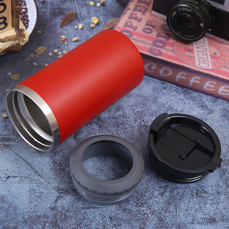 16oz Powder Coated 3-in-1 Tumbler Mug Vacuum Insulated Beer & Cola Can Coolers Frost Can Holder for Back to School Coffee Use