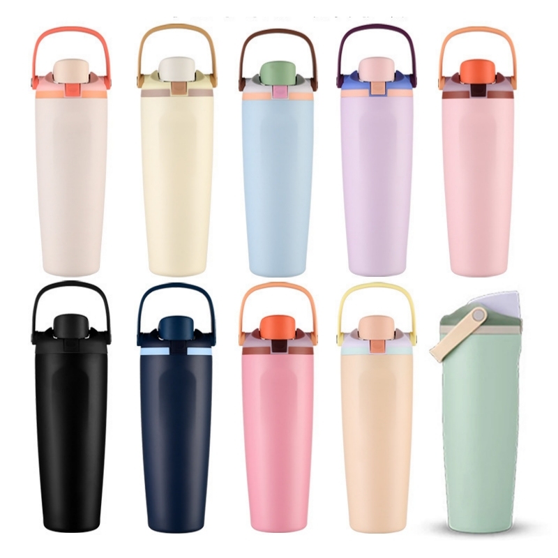New Arrival 30oz Tumbler with Handle Lid, Stainless Steel Travel Mug, Insulated Water Bottle with Bounce Lid