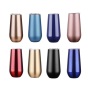 Custom Logo  6oz Double Wall Stainless Steel Insulated Champagne Flute Wine Tumbler with Lid