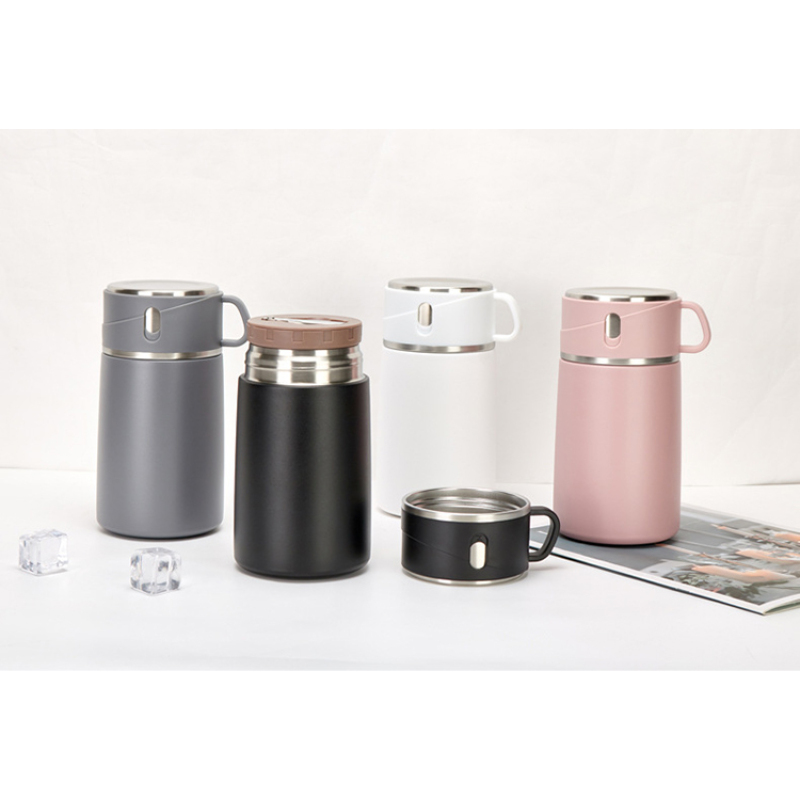 800ml Stainless Steel Eco-Friendly Coffee Flask Airtight Vacuum Insulation Lids with Spoon Adults Children Food Flask Thermos