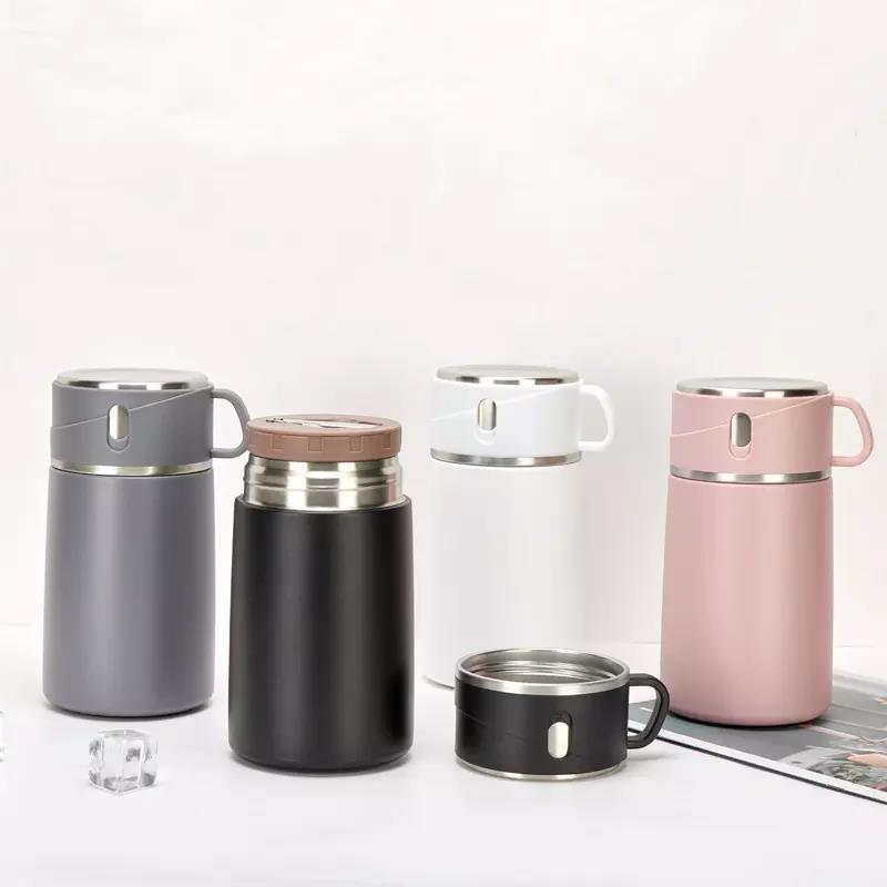 800ml Stainless Steel Eco-Friendly Coffee Flask Airtight Vacuum Insulation Lids with Spoon Adults Children Food Flask Thermos