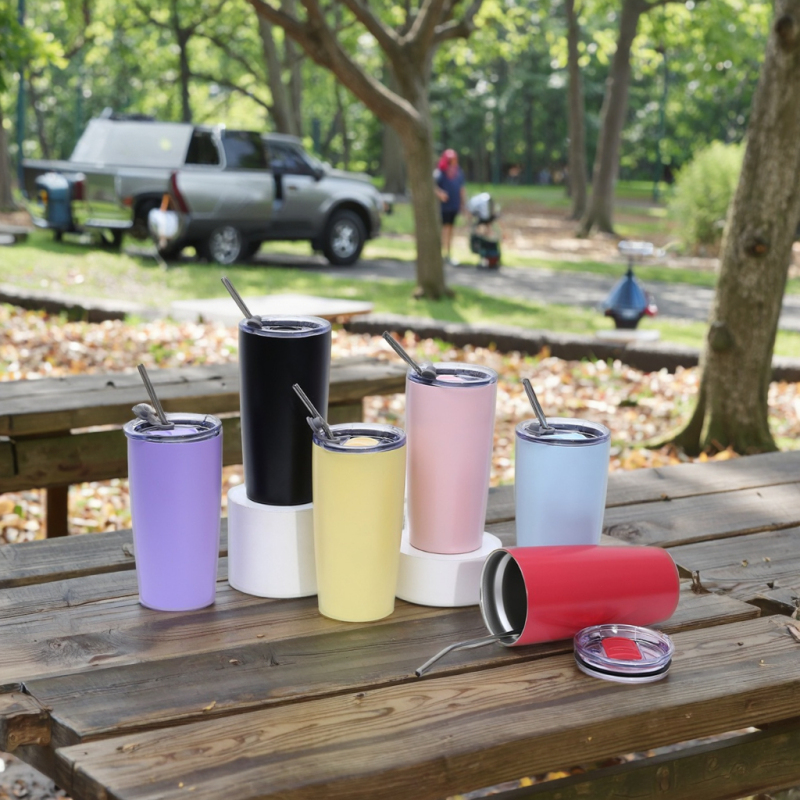 20 oz Stainless Steel Tumblers with Lid and Straw Custom Tumblers Mug with logo Reusable Insulated Coffee Cup Wholesale Bulk