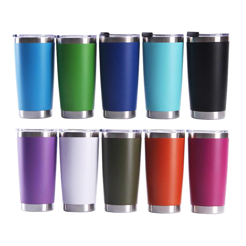 Wholesales 20oz Car Tumblers Stainless Steel Travel Mugs Vacuum Stainless Steel Insulation Cup Custom logo Termos Glasses Cooler