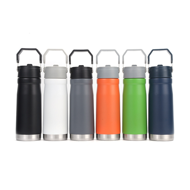 Innovative 20oz Stainless Steel Travel Thermos Cup with Folding Sports Car Lid Vacuum Insulated Outdoor Drinkware for Hydration