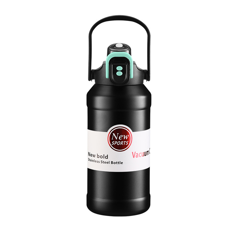 Large Capacity Portable Insulated 316 Stainless Steel Sports Thermos Cup Dual Used & One Button Cap Direct Drinking Flask