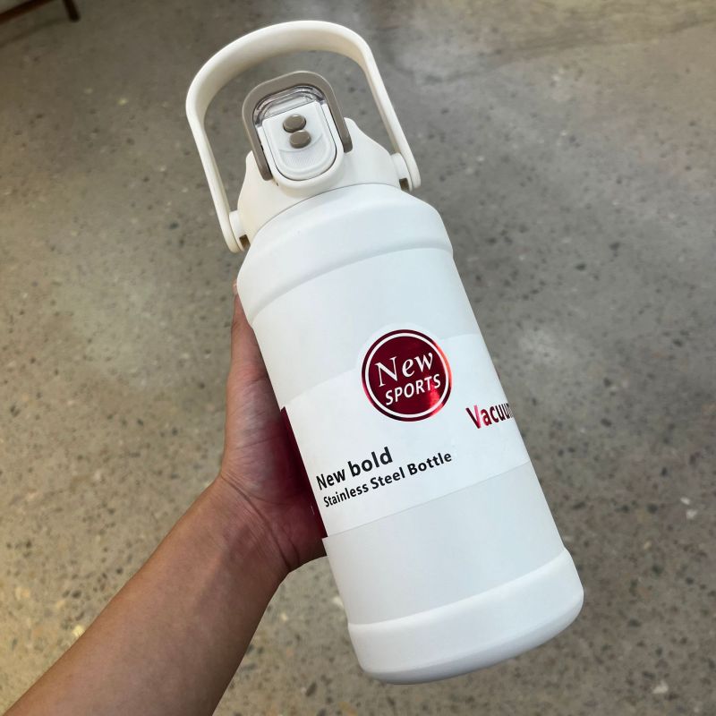Large Capacity Portable Insulated 316 Stainless Steel Sports Thermos Cup Dual Used & One Button Cap Direct Drinking Flask