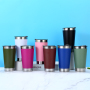 16oz Stainless Steel Vacuum Insulated Travel Tumbler Reusable Double-Wall Cup Lid Coffee Tea Beer Wine Gift Customizable Logo