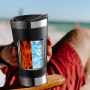 16oz Stainless Steel Vacuum Insulated Travel Tumbler Reusable Double-Wall Cup Lid Coffee Tea Beer Wine Gift Customizable Logo