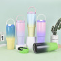 Custom Reusable Cup Leak Resistant Stainless Steel Tumbler with Straw Vacuum Insulated Water Bottle for Home Office or Car