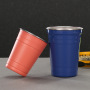 16oz Stackable Pint Cup Single Wall Metal 304 Stainless Steel Bar Beer Stack Shot Glass Camping Water Tumbler