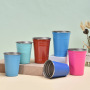 16oz Stackable Pint Cup Single Wall Metal 304 Stainless Steel Bar Beer Stack Shot Glass Camping Water Tumbler