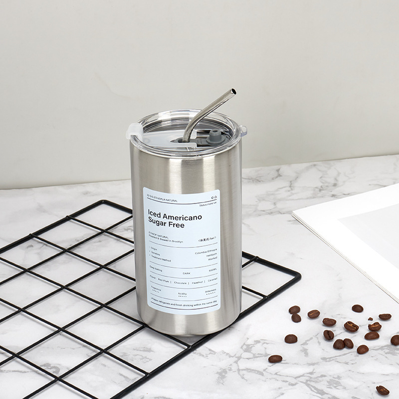 Custom 600ml Popular Stainless Steel Travel Tumbler Vacuum Insulated Iced American Coffee Mug with Straw for Business Gifts