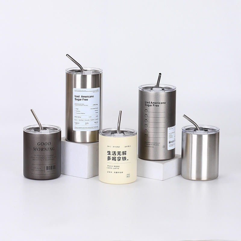 Custom 600ml Popular Stainless Steel Travel Tumbler Vacuum Insulated Iced American Coffee Mug with Straw for Business Gifts