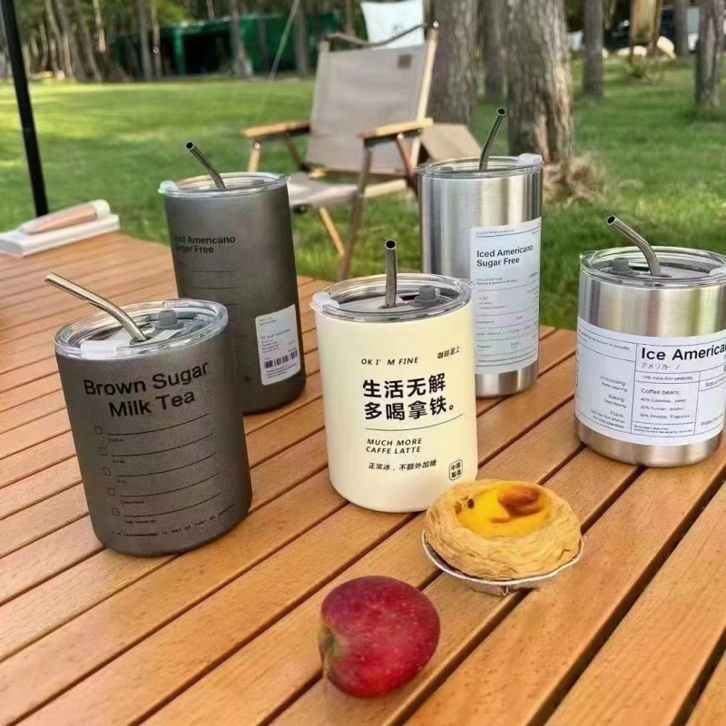 Custom 600ml Popular Stainless Steel Travel Tumbler Vacuum Insulated Iced American Coffee Mug with Straw for Business Gifts Custom 600ml Popular Stainless Steel Travel Tumbler Vacuum Insulated Iced American Coffee Mug with Straw for Business Gifts