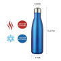 17oz Stainless Steel Bottle Narrow Mouth Cola Shaped Vacuum Flask Custom Logo Direct Drinking Adults Sport Gym Outdoor Tours