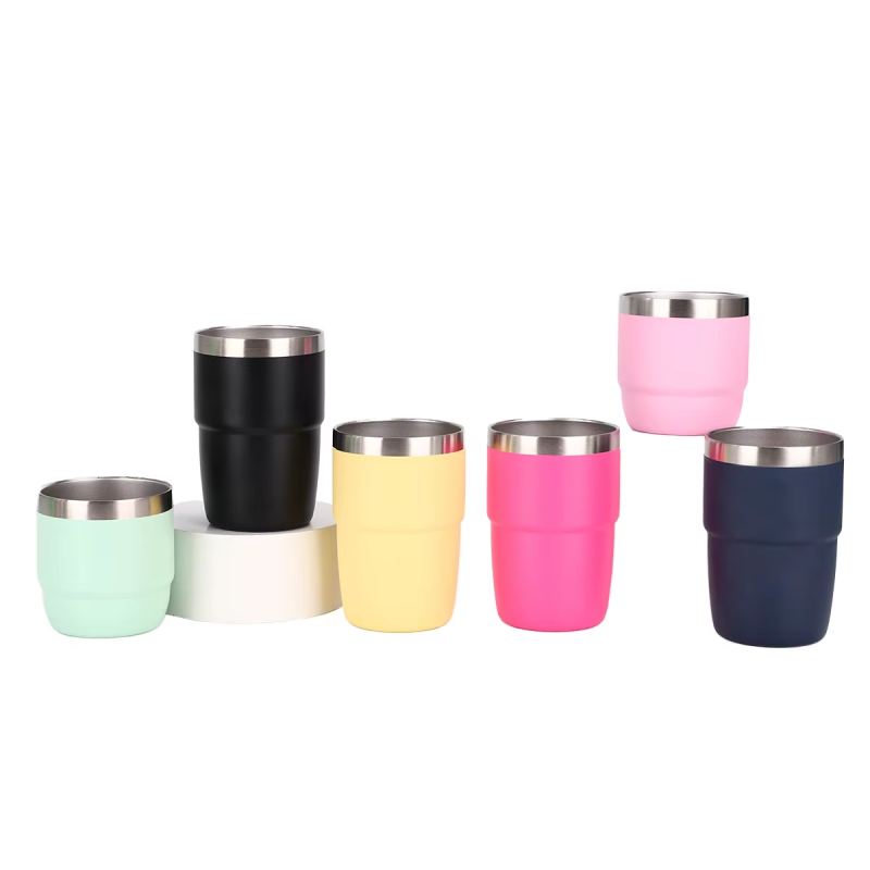 2025 New Arrive 4oz 6oz 8oz Stainless Steel Coffe Tumbler Reusable Thermo Coffee Cup With Magnetic Lid Custom Logo Wine Tumbler