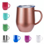 12oz Insulated Coffee Mug Cup With Handle Stainless Steel Travel Coffee Mug With Sliding Lid Double Wall Vacuum Coffee Tumbler