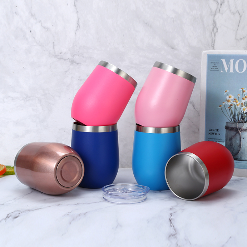 12oz Cute Wine Coffee Sublimation Travel Custom Thermos Thermal Mugs Stainless Steel Cups Wholesale Metal Beer Glasses Tumbler