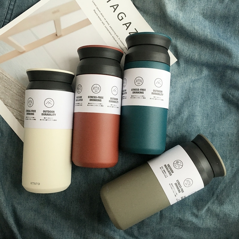 Portable Eco-Friendly Japanese Kinto Style 350ml Stainless Steel Vacuum Thermos Flask Travel Coffee Tumbler Water Bottle Cup Mug