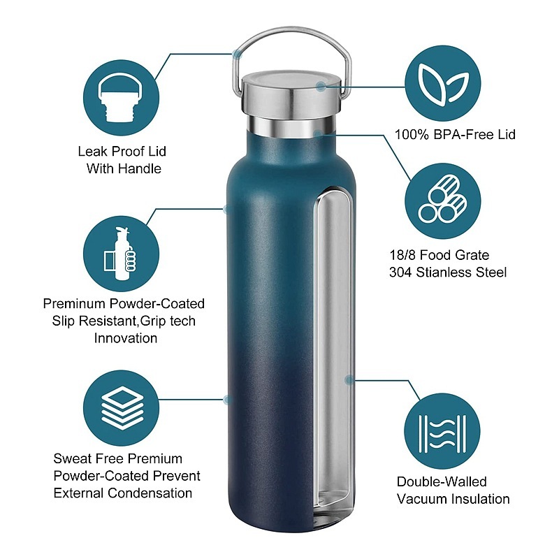 Wholesale Popular 17oz Gym Water Bottles Large Capacity Double Wall Stainless Steel Thermal Flask Leak Proof Insulated Bottle