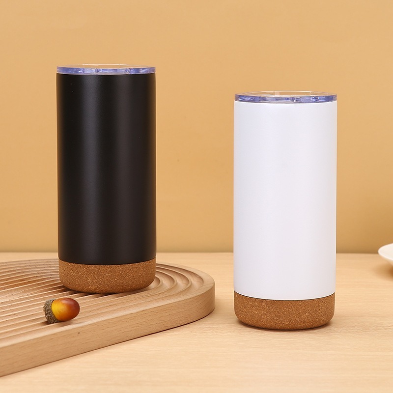 16oz Customizable Stainless Steel Tumbler Wooden Base Travel Mug Vacuum Insulation for Hot/Cold Drink Bulk Wholesale Thermos Cup