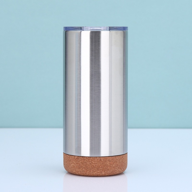16oz Customizable Stainless Steel Tumbler Wooden Base Travel Mug Vacuum Insulation for Hot/Cold Drink Bulk Wholesale Thermos Cup