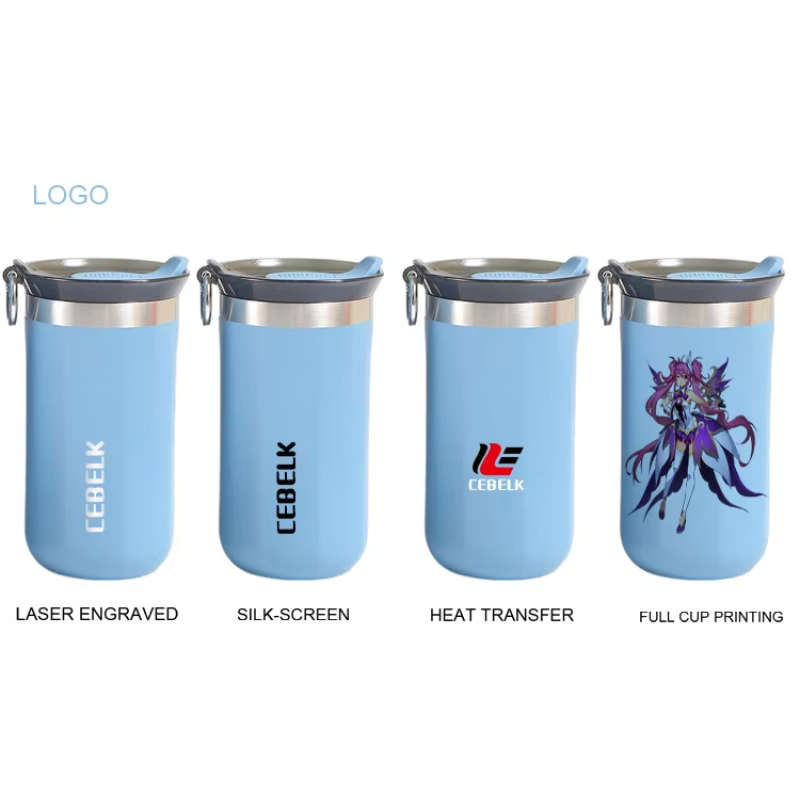 Free Custom Logo 450ML Stainless Steel Travel Coffee Mug Tumbler Vacuum Insulated with Lids