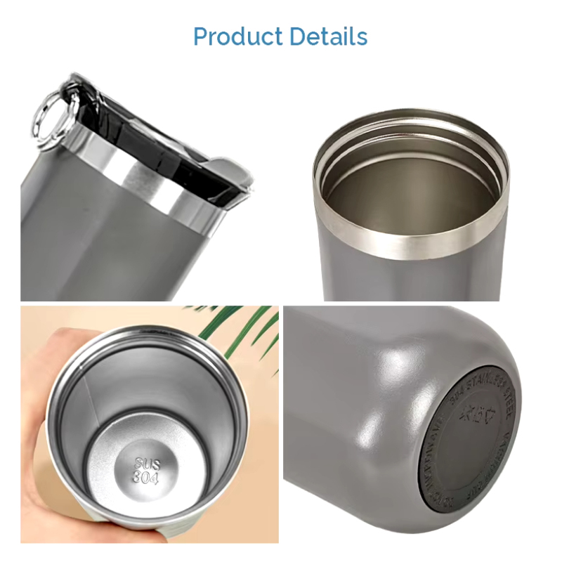 Free Custom Logo 450ML Stainless Steel Travel Coffee Mug Tumbler Vacuum Insulated with Lids