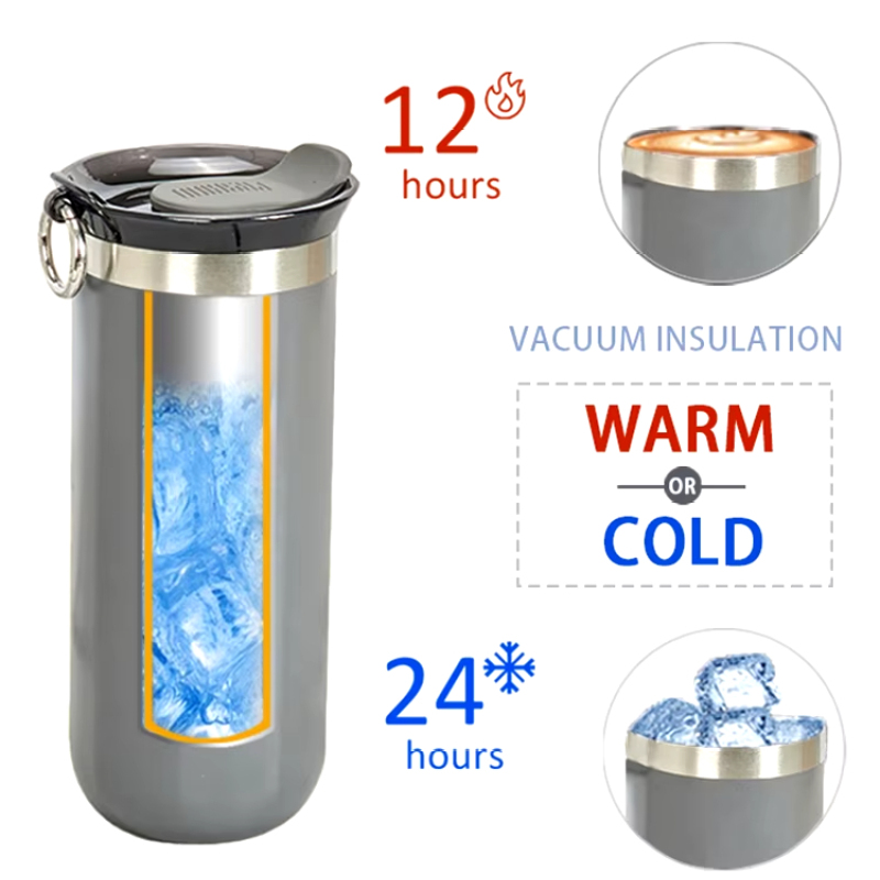 Free Custom Logo 450ML Stainless Steel Travel Coffee Mug Tumbler Vacuum Insulated with Lids