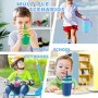 New Custom Children Water Bottle Cup With Handle 304 Stainless Steel Insulated Cup 14oz Sippy Cup Tumbler With Straw for Kids